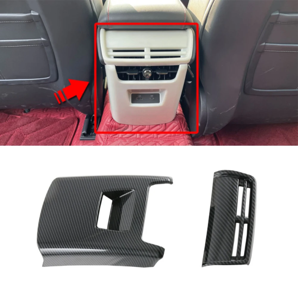 

YAQUICKA For Ford EVOS 2022 Car Rear Conditioner Air Outlet Vent Cover Trim Styling ABS Auto Molding Accessories