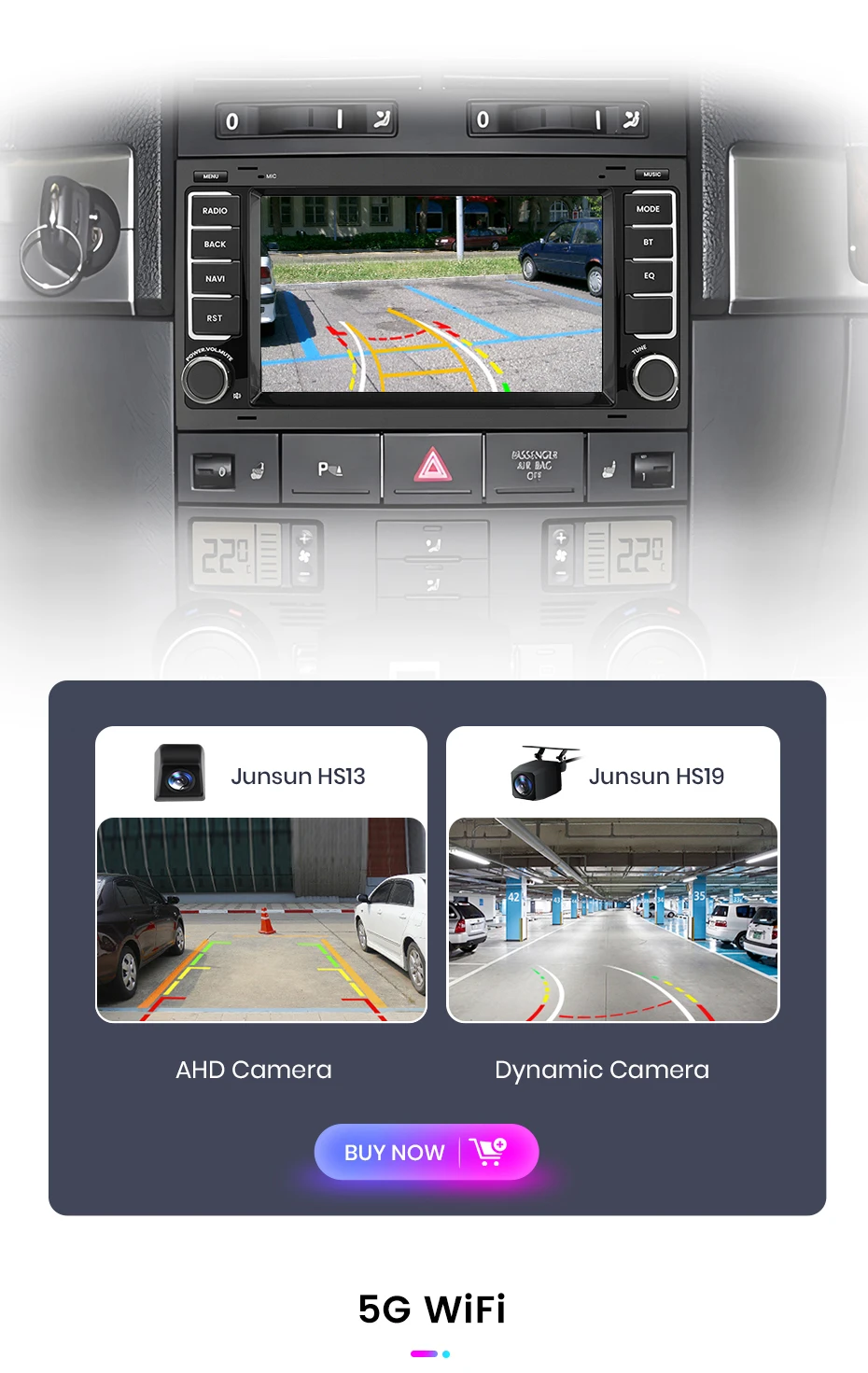 Junsun 7'' 9'' CarPlay Android Auto Auto Radio Für VW Touareg Multivan T5 Transporter 2004-2009 GPS intelligente Multimedia – Detail 20