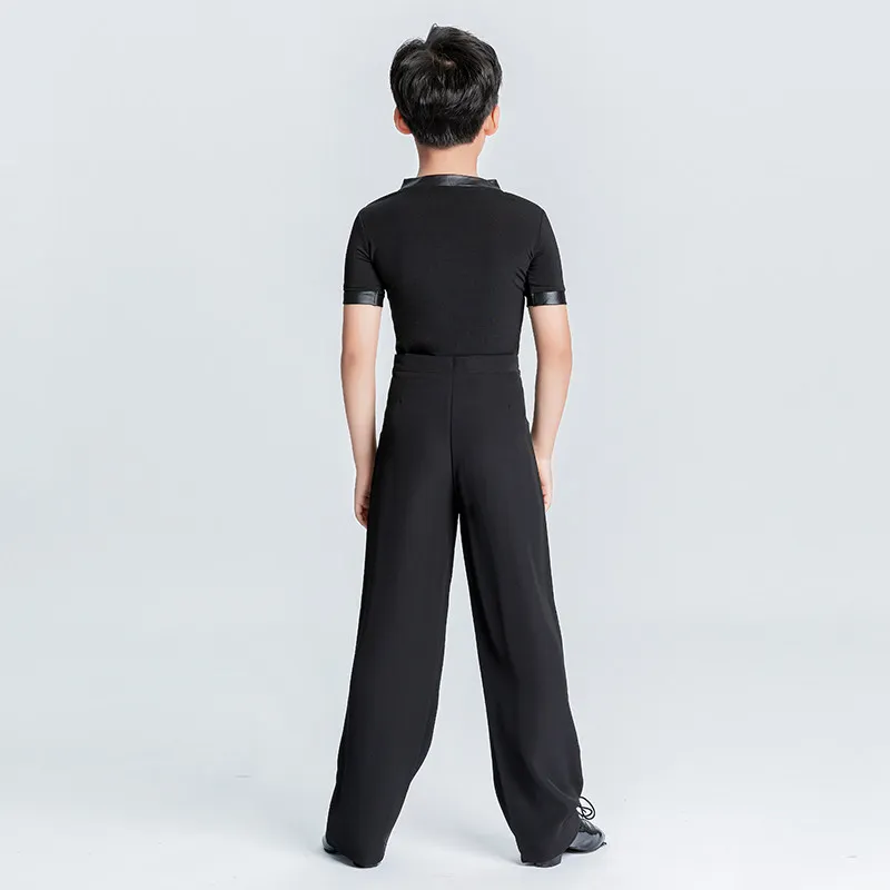 Boy's Latin Dance Shirt and Pants Classical Latin Ballroom Dancing Modern Waltz Dancing Practice Wear Boy Cha Cha Samba Suit image 3