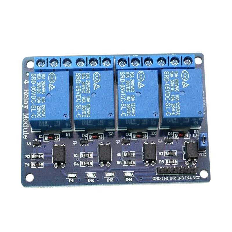 4-Way relay, extended version 5V with optocoupler isolation, support AVR/51/PIC microcontroller, four-way