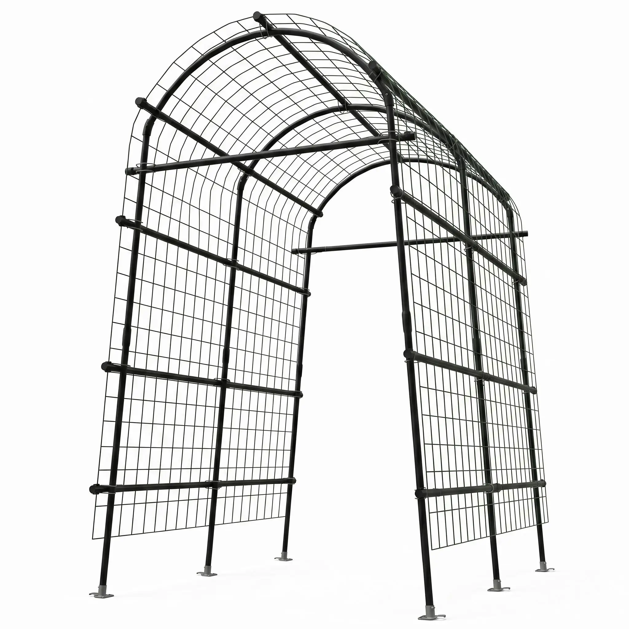 Cucumber Trellis For Raised Bed U-Shape Garden Trellis For Climbing Plants Metal Arch Vegetables Trellis Plant Support For Grape Vine Beans Squash Peas Flower Outdoor