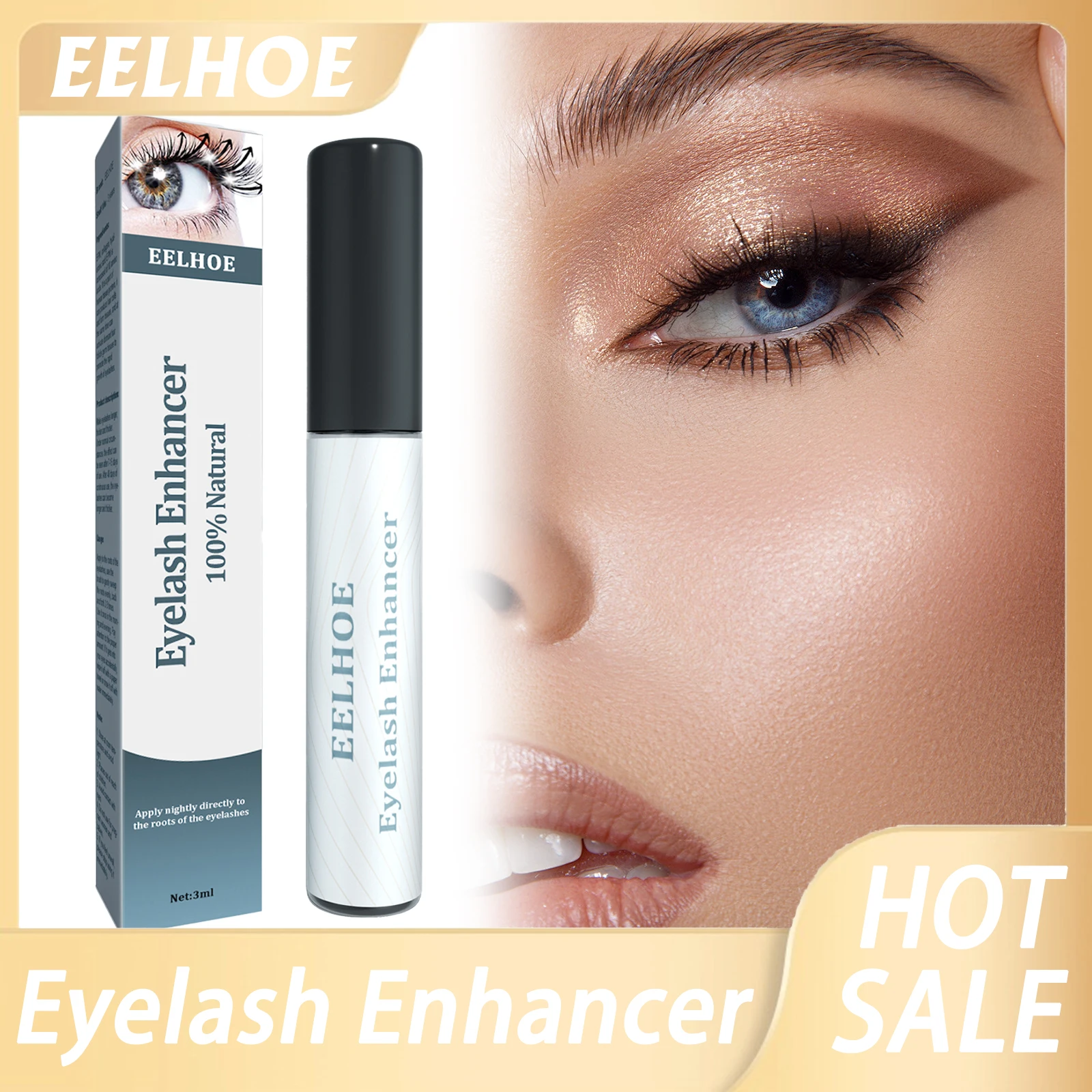 EELHOE رمش مغذي السائل تعزيز نمو رمش الأسود الشباك رمش منع التجعد الطبيعي ترطيب رمش كريم