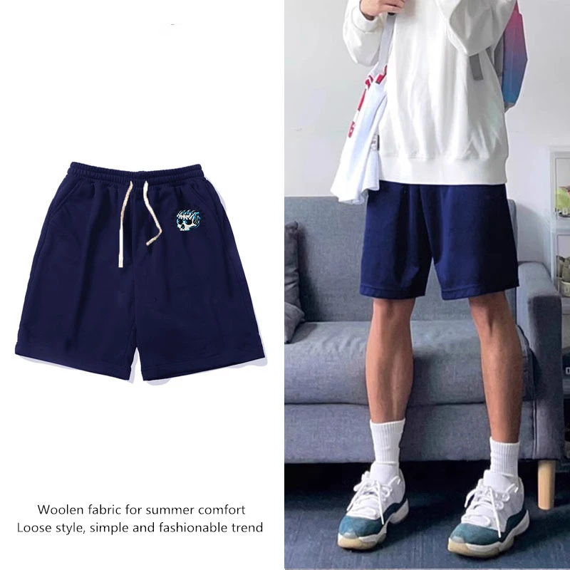 Pantalones Cortos Deportivos Cómodos para Hombre, para Correr en Verano, Casuales, para Trotar, de Color Sólido, con Cordón, Holgados, Secado Rápido, para Gimnasio