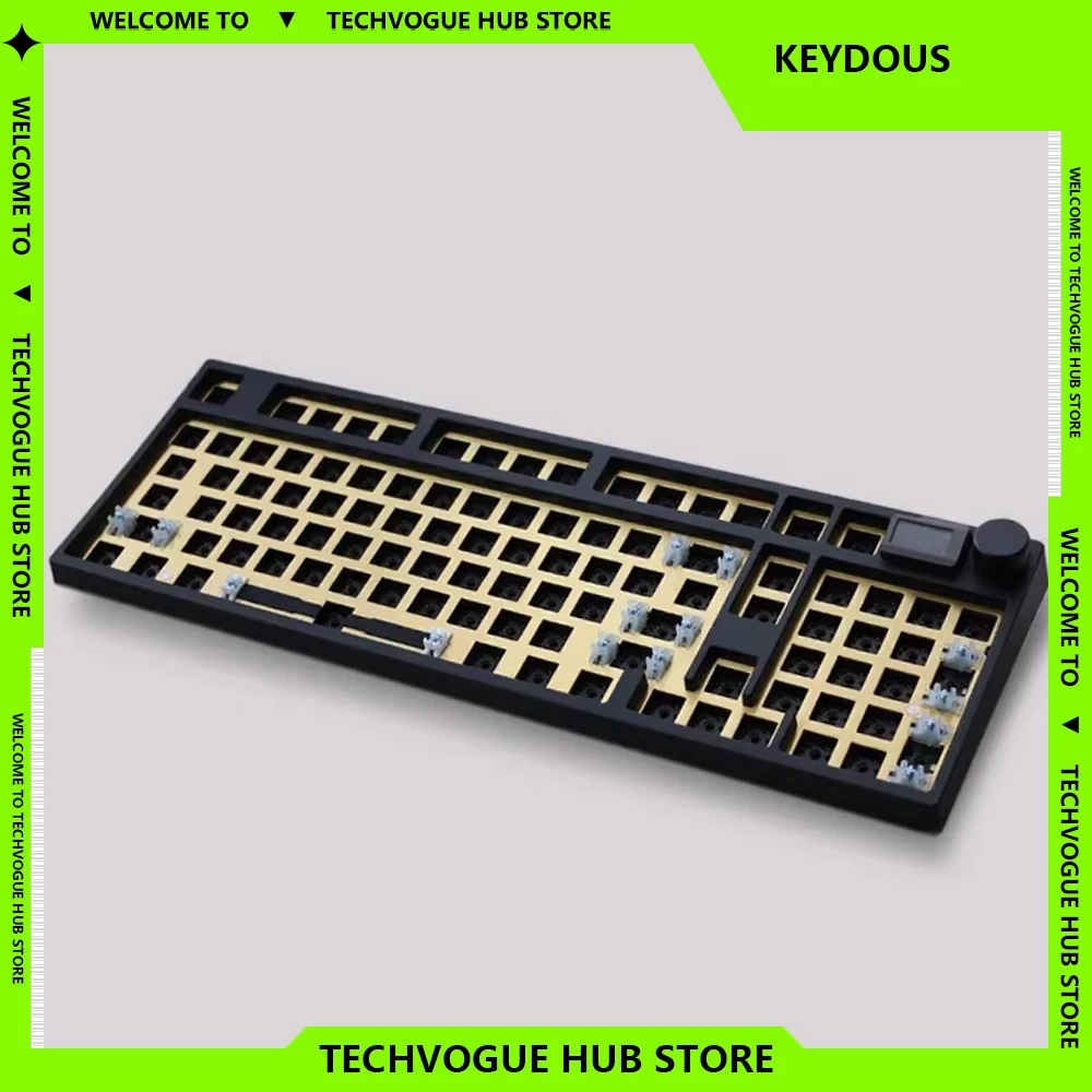 Keydous NJ98 Mechanical Keyboards Wireless Kits 3 Mode Hot Swap Gamer Keyboards Bluetooth Aluminum Brass Knob Gaming Keyboards