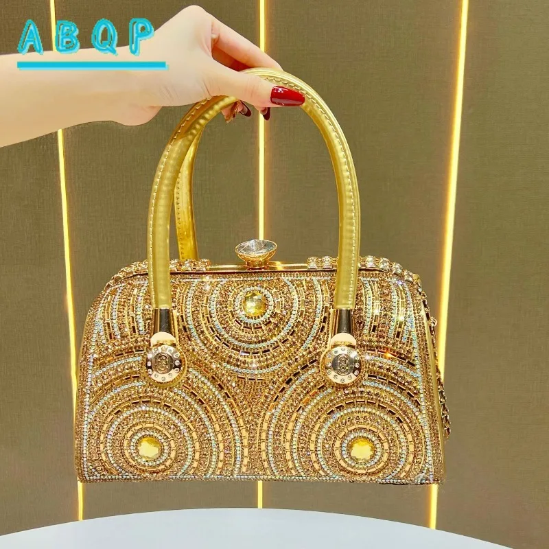 New Dinner Handbag Luxury Brand Diamond-encrusted Sparkling Dinner Party Handbag Fashion Trend Women's Shoulder Crossbody Bag