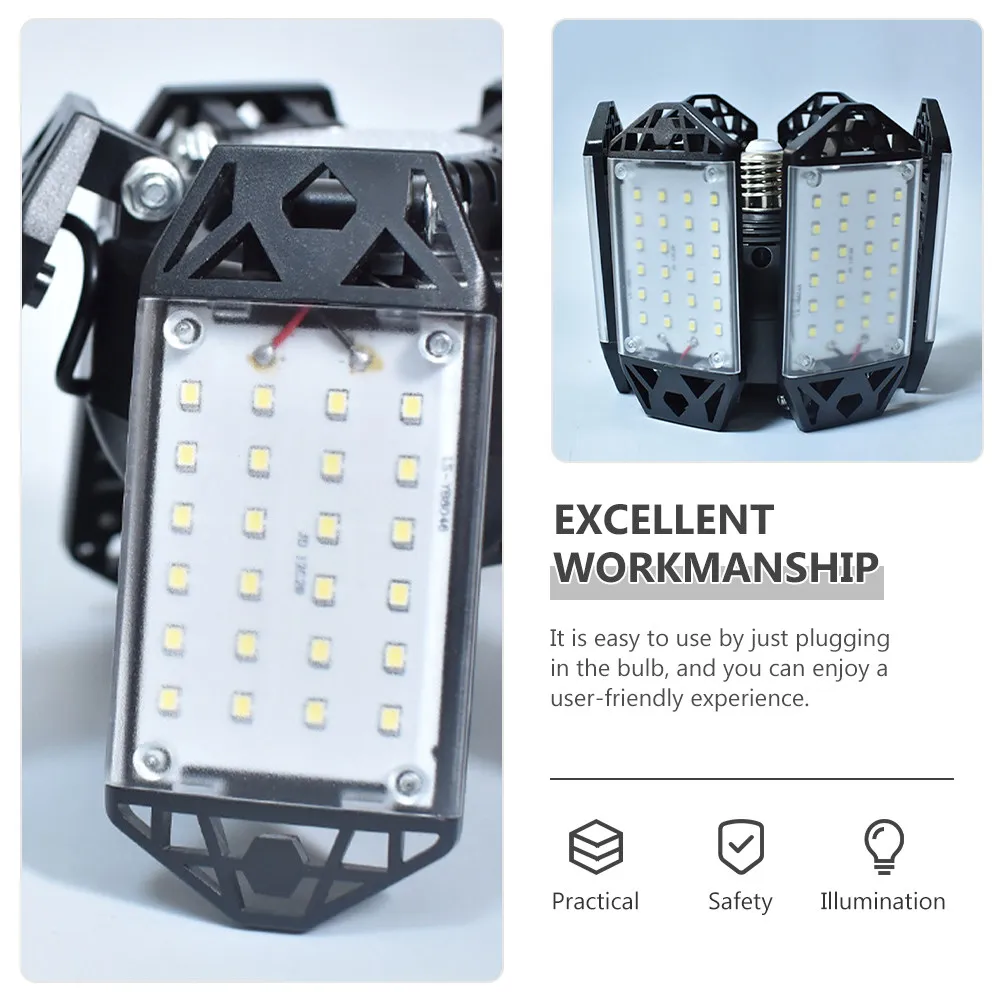 

150W LED Shop Light E27 Base Garage Ceiling Lamp Foldable Design 120 Degree Adjustable Heads for Outdoor Camping Repair Area