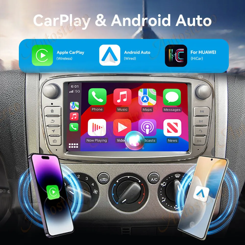 7 Inch Car Radio For Focus MT2 MT3 S-Max Mondeo 9 Galaxy C-Max 2004-2012 CarPlay Multimedia Player GPS Navigation Head Unit Auto