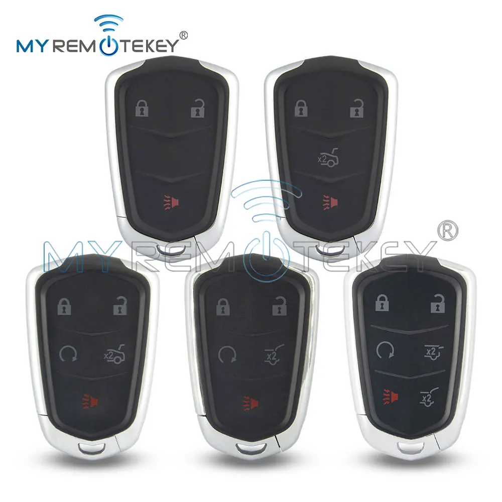 REMTEKEY 스마트 자동차 키 폴딩 쉘 리모컨 케이스 FCC HYQ2AB HYQ2EB (캐딜락 에스컬레이드 ESV ATS CTS SRX XTS 3/4/5/6 버튼용)