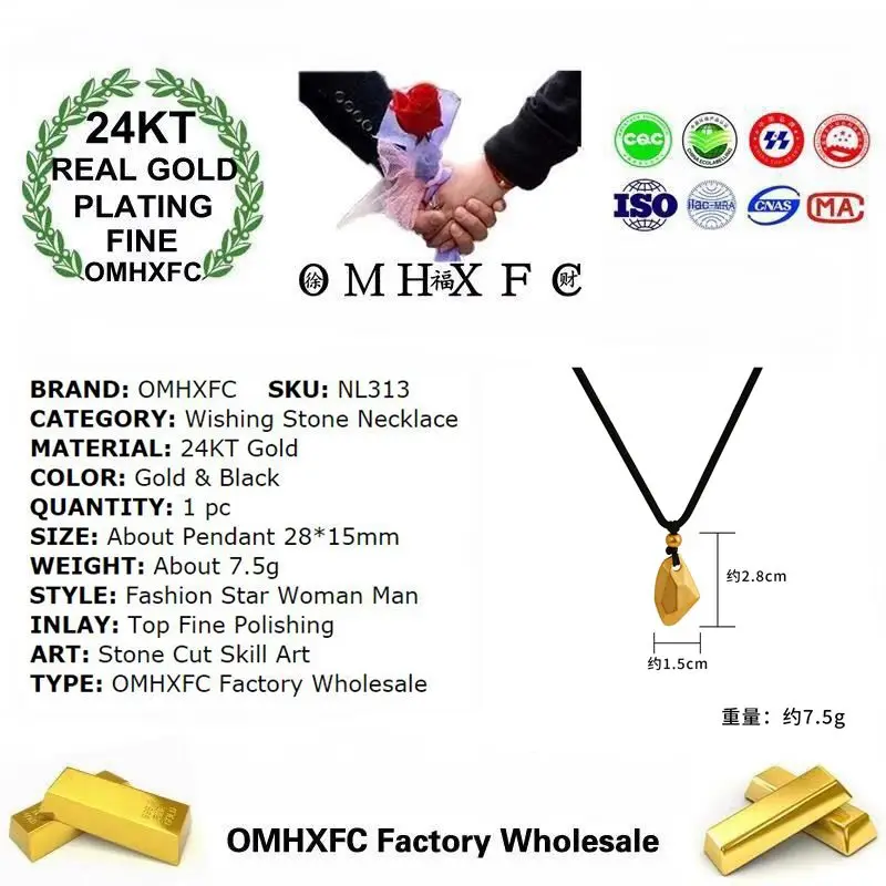 Wholesale NL313 European Fashion Fine Woman Girlfriend Bride Mother Party Birthday Wedding Gift Wishing Stone 24KT Gold Necklace