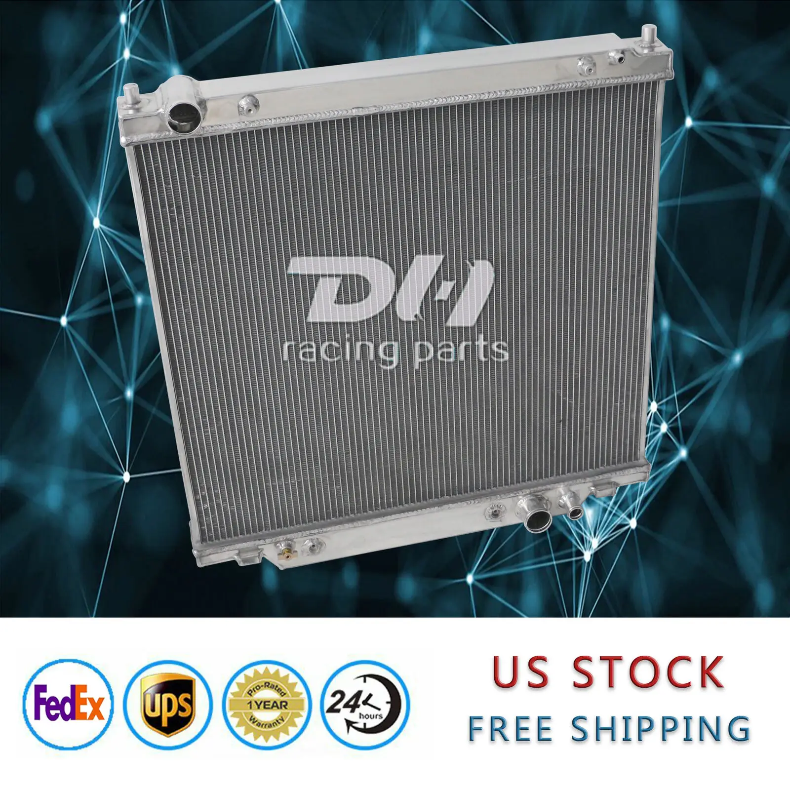 DH صالح فورد F250 F350 F450 F550 6.8/7.3L AT/MT 1999-2005 أداة 4 صفوف مشعاع ألومنيوم