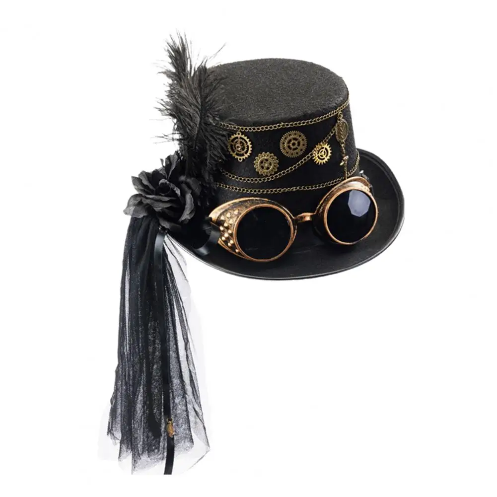 

Top-quality Steampunk Headgear Steampunk Hat Halloween Hats with Goggles for Women Men Festive Cosplay Costume for Halloween