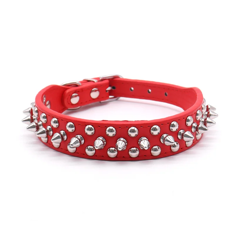 Pet collar for walking dogs outside, anti bite and anti slip PU rivet collar, dog collar, one batch dog neck collar