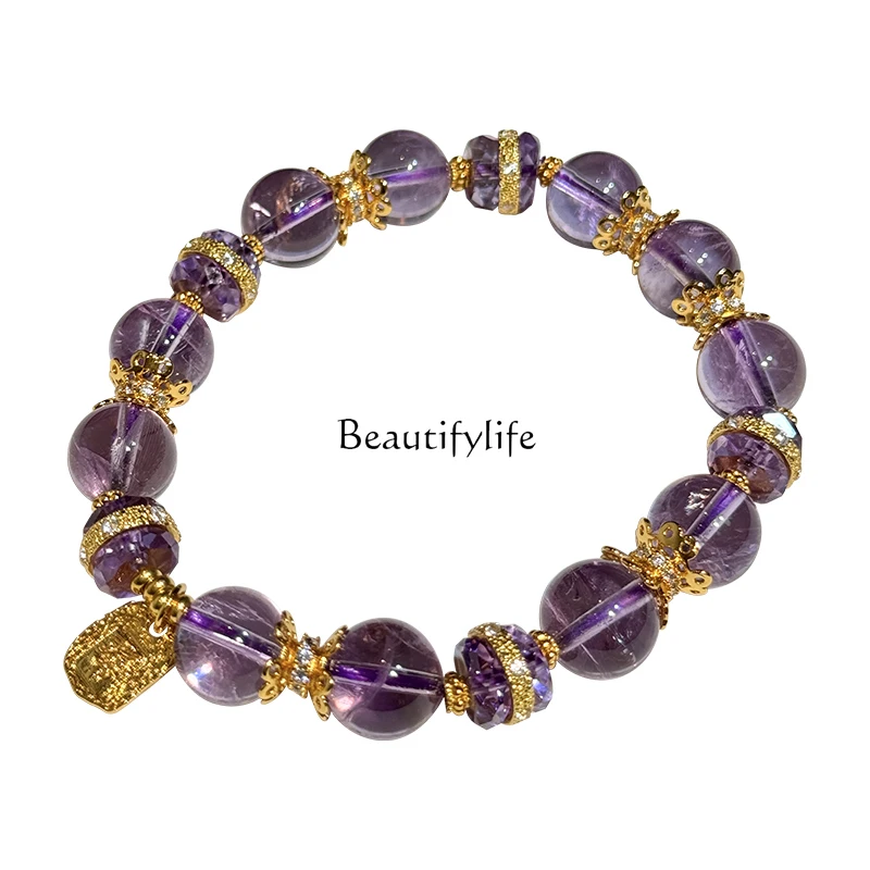 Chilled purple grape natural Brazilian amethyst transfer ashore bracelet women's models must pass every test