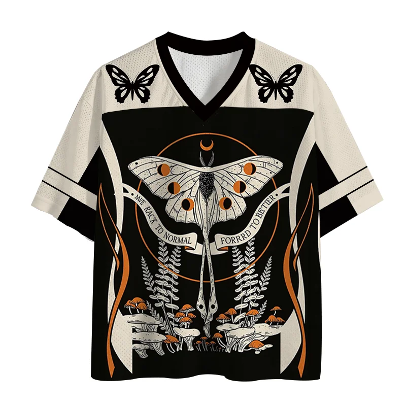 2026 Frog & Dog Meme Mesh Football Jersey Bundle, 4 Styles V-Neck Halloween Graphic Tee Y2K Unisex Streetwear Short Sleeve Top