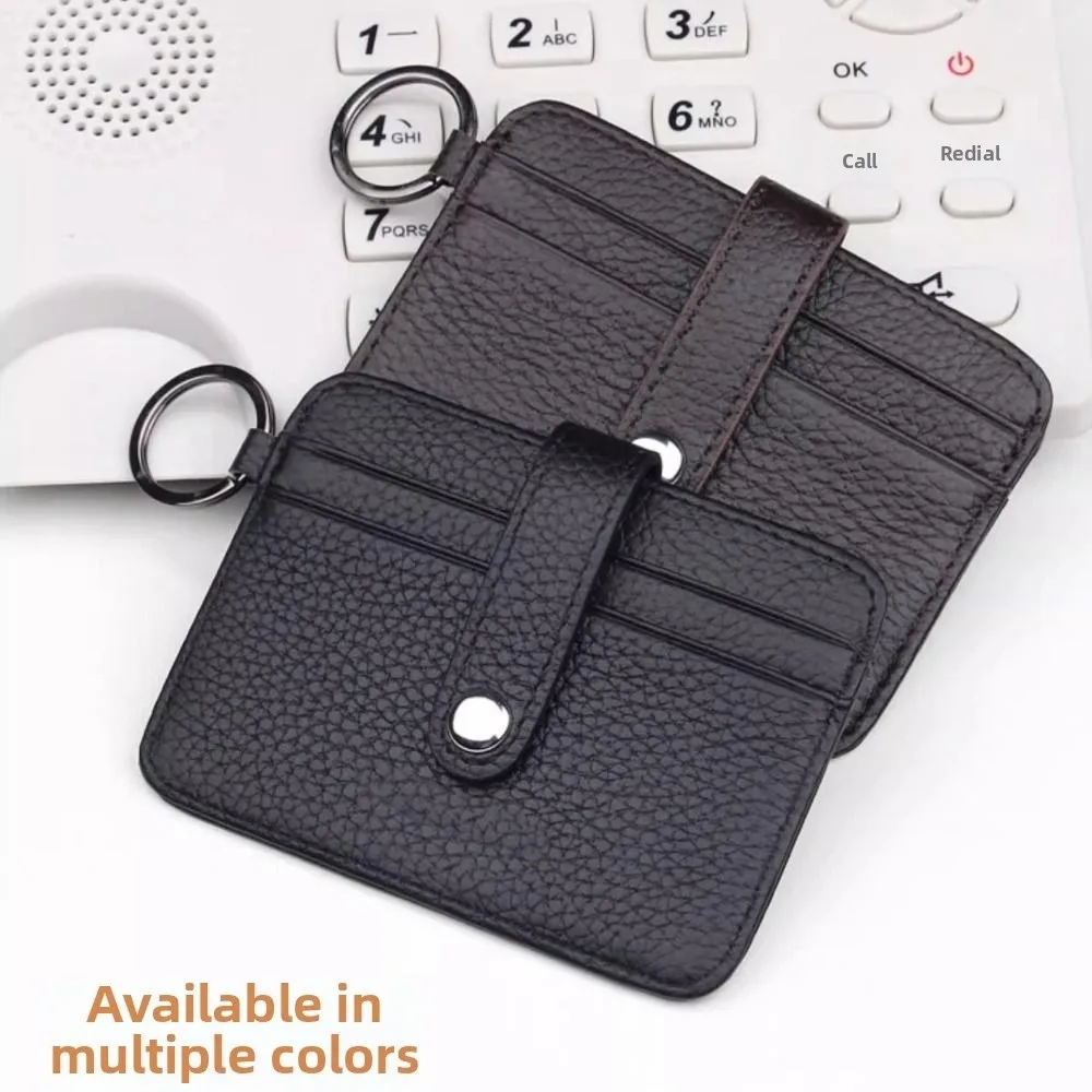 Practical Waterproof Credit Card Bag Portable Solid Color Mini Coin Pocket Multifunction Hasp Closure PU Coin Purse Unisex