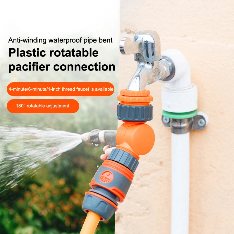 خرطوم حديقة 1/2 بوصة، موصل سريع، محول صنبور بقفل مقاوم للتسرب، تركيب بلاستيكي لأنظمة الري والري في الحديقة