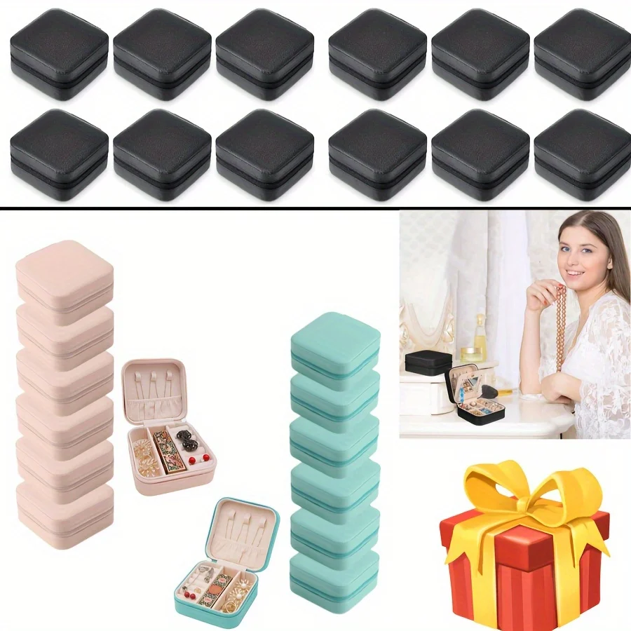 

8Pcs Imitation Leather Trinket Storage Box, Portable Earring Storage Box, Perfect for Travel and Daily Use, with Perfect Bridesmaid Proposal Gift Set, Suitable for Valentine's Day and New Year