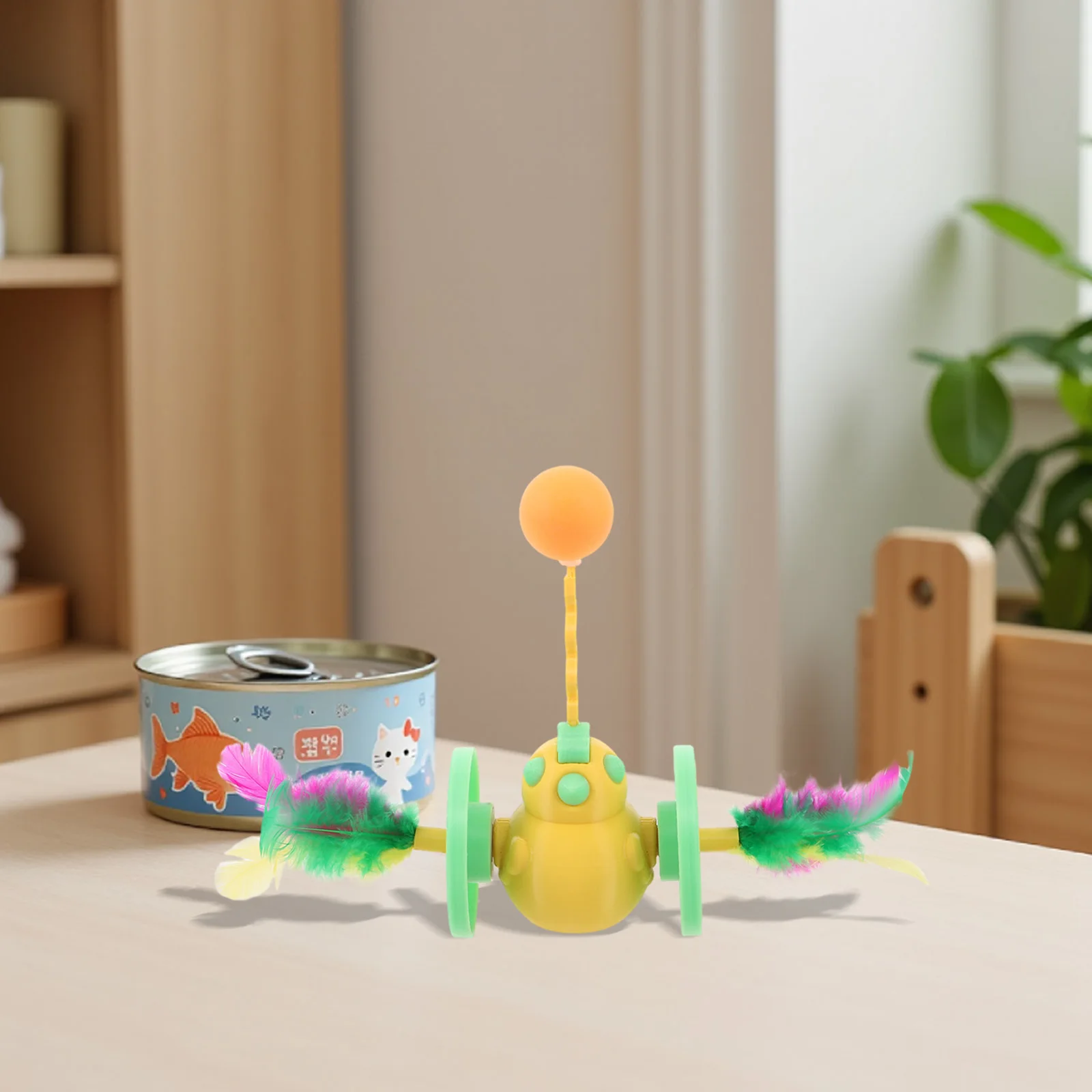 

3 Pieces Scratch Resistant Toss and Roll Fun Motorized Movement Cat Entertainment Fast Response Action Solo Play Amusement