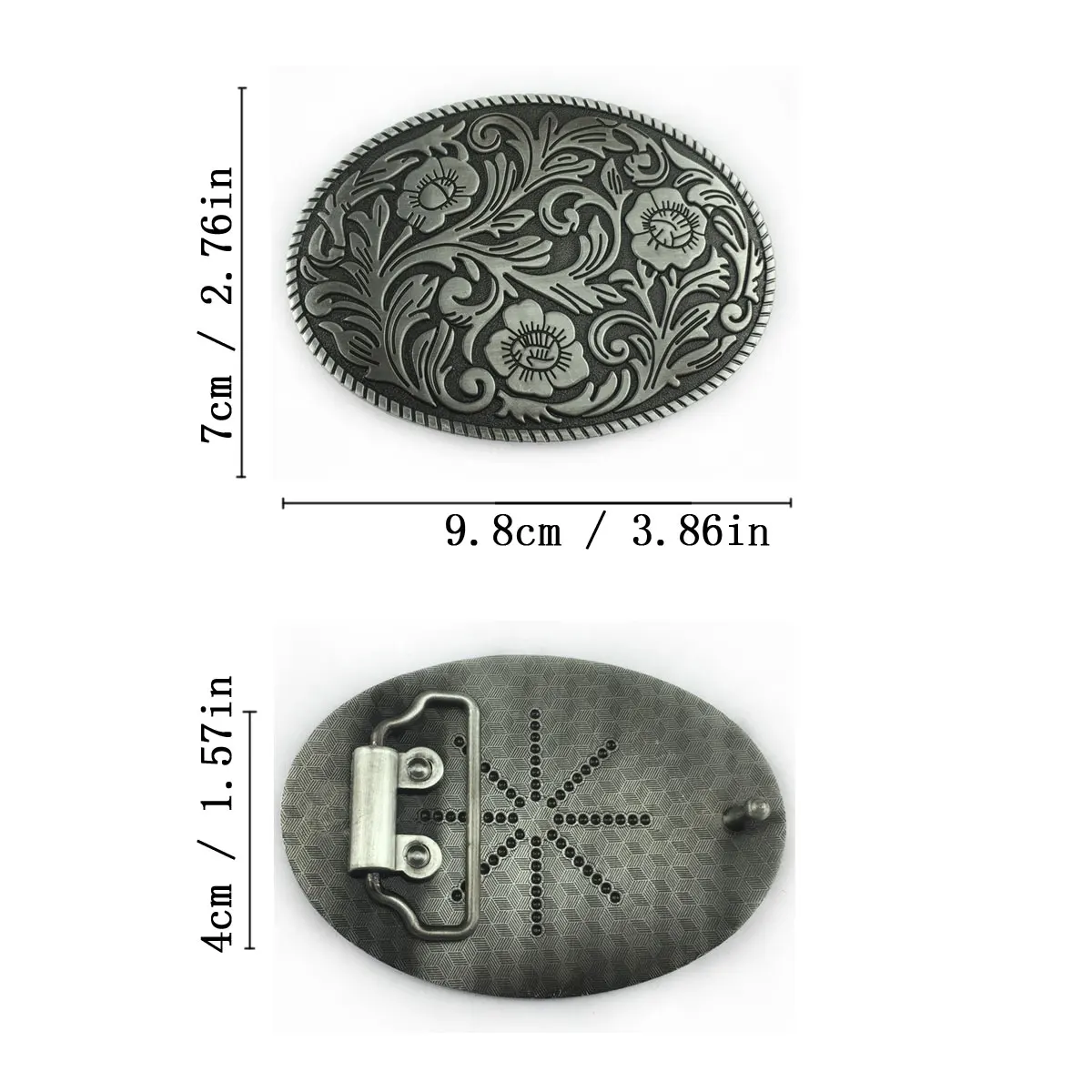 Retro Western Cowboy Oval Floral Pressure Casting Belt Buckle Drop Shipping Fashionable Leather Accessory Classic Trend