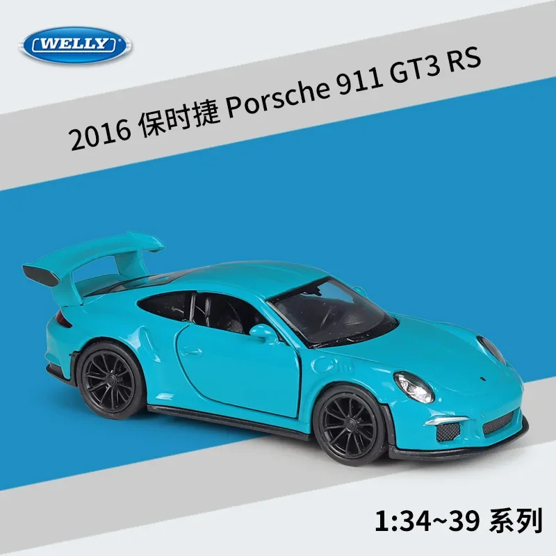 WELLY 1:36 2016 Porsche 911 GT3 RS Sports Car Pull Back Car Model  Metal Alloy Toy Car For Kid Gifts Collection BD36