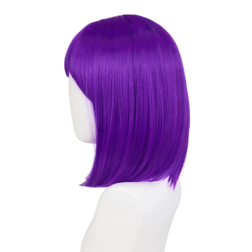 ? Women Purple Short Straight Hair Flapper Quality Cosplay Costume Bob Wig Amazon.com: FREE BEAUTY Purple Short Bob Cosplay Flapper Wig  main image 4
