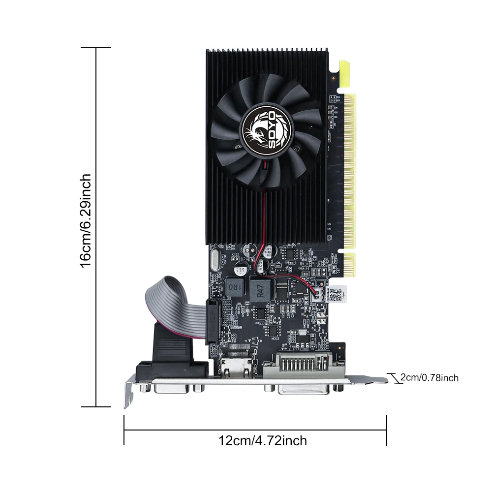 SOYO NVIDIA Gefore GT740 4G Grafische Kaart GDDR3 GPU 128bit PCIe 3.0x16 Gaming Videokaarten Voor desktop Computer Componenten