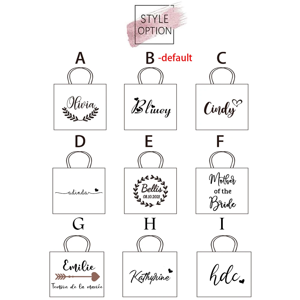 Personalized Bridesmaid Tote Bag Add Your Text Print Original Design cotton wedding witness in custom Travel Canvas handbag