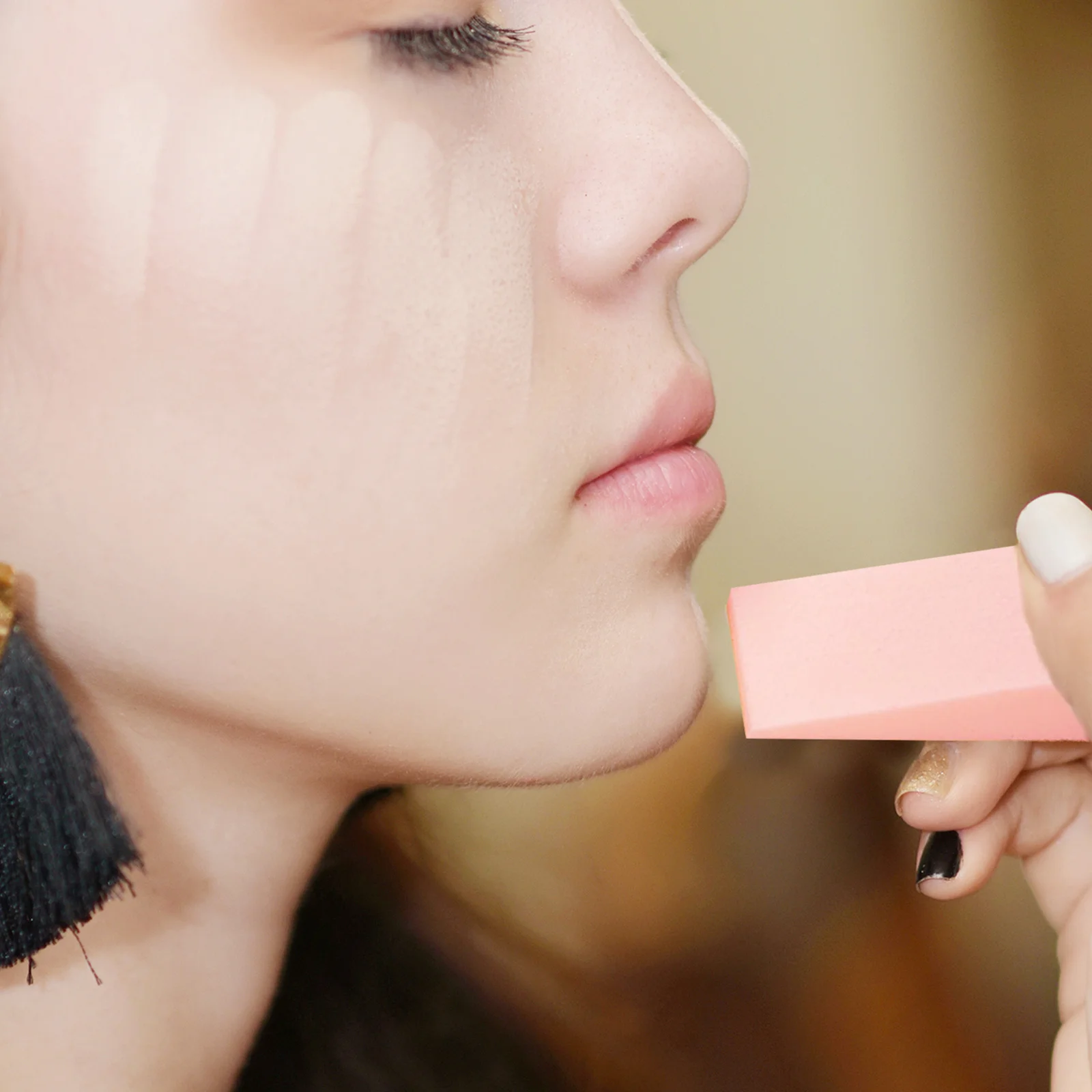 2 szt. Gąbeczek do makijażu, do stosowania na sucho i na mokro, do podkładu, kremu, pudru sypkiego, aplikator, gąbka w kształcie klinu, narzędzie do makijażu twarzy