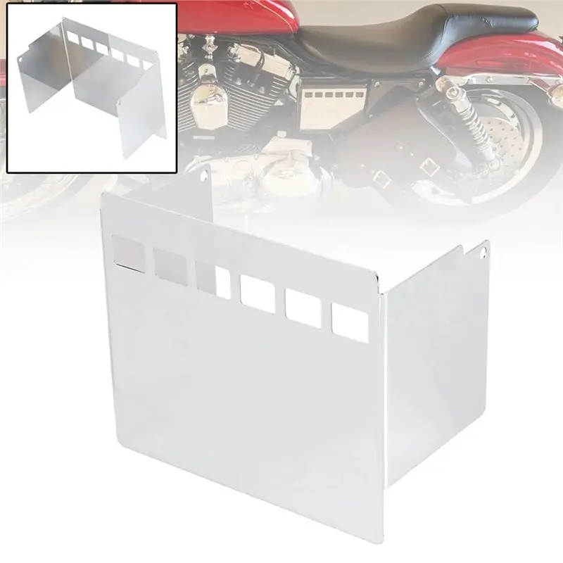 ฝาครอบแบตเตอรี่ทรงสี่เหลี่ยมโครเมียม สำหรับรถมอเตอร์ไซค์ Dyna Low Glide FXS Super Glide FXR FX ปี 1973-1986