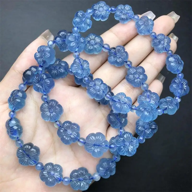 Natural Aquamarine Bracelet Women Beautiful Colorful Energy Healing Fashion Gemstone Jewelry Gift 1PCS