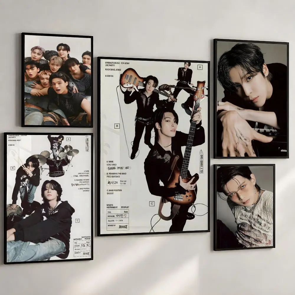Band ATEEZ ATINY Poster PP Wall Art Print Removable Water-Resistant Home Decor For Bedroom Apartment Gift