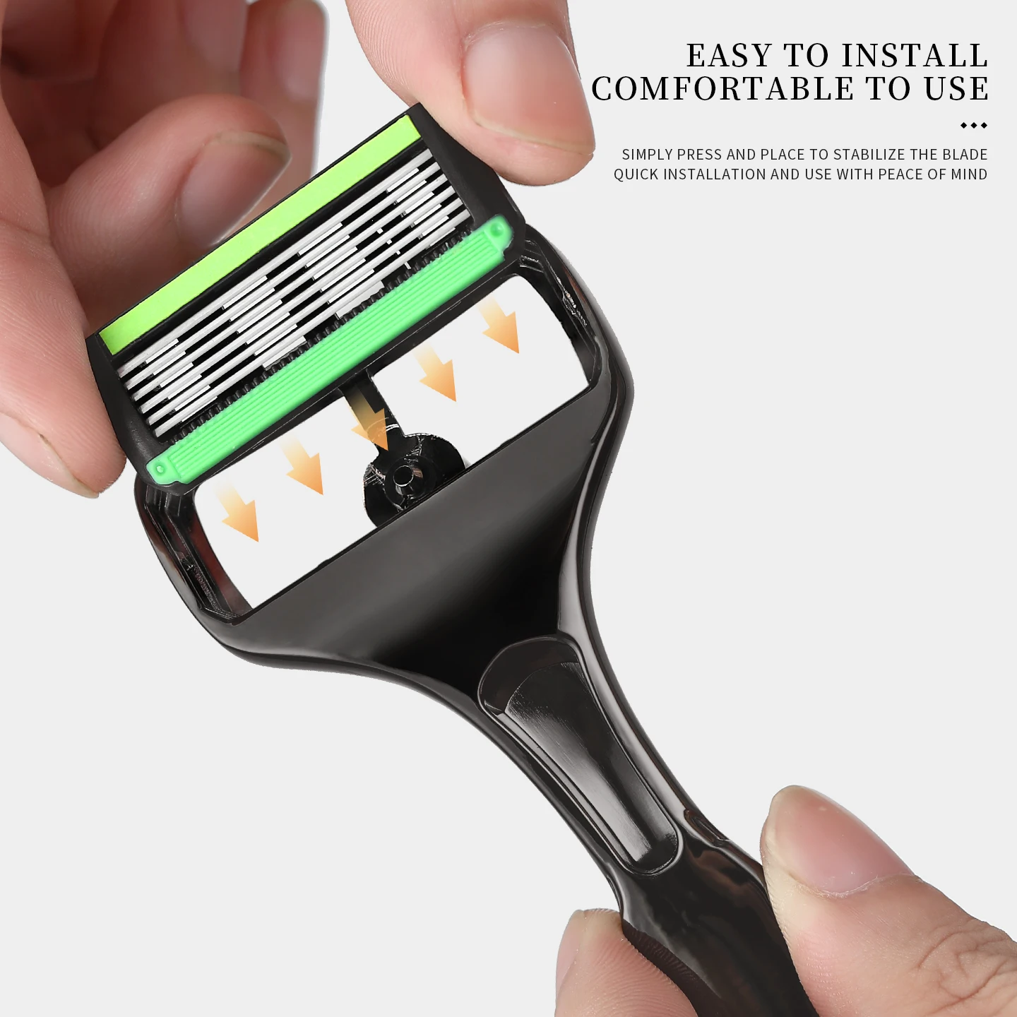 ماكينة حلاقة يدوية بستة طبقات ماكينة حلاقة للرجال شفرة ستة طبقات متكاملة جميع المعادن ماكينة حلاقة يدوية لللحية