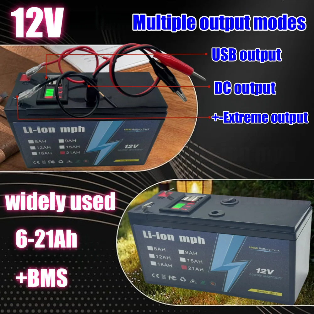 

Lithium Battery 12V 6-21AH w/ BMS | High Performance for RV, Boat, Solar & Off-Grid(Home energy storage)(Outdoor charging)