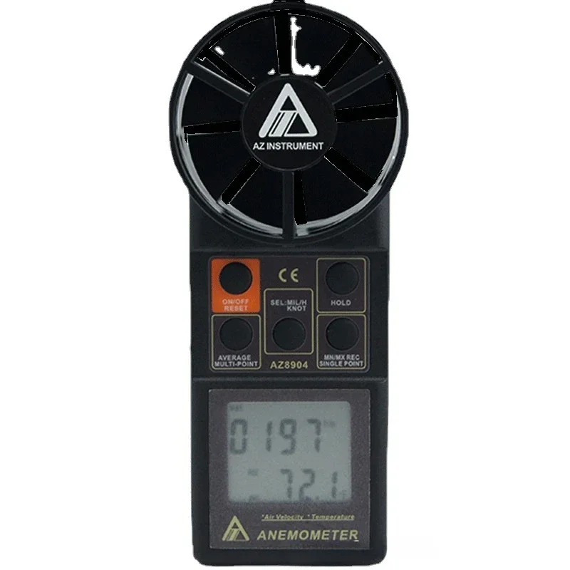 New Handheld Anemoemter AZ8904 Air Temperature and Air Flow Meter Wind Speed Tester Range 0.4~30m/s High precision