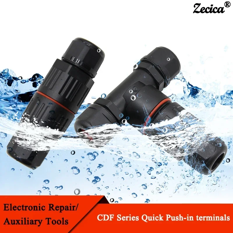 

Quick Push-in Terminals Screw Connect IP68 I/T Shape Waterproof Connector 2/3/5 Pin Wire Connectors Electric Junction Box