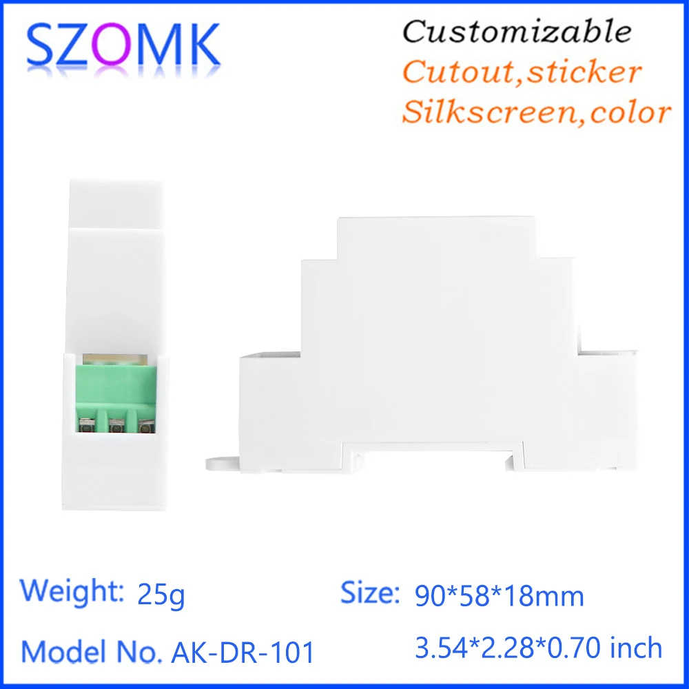 SZOMK 1Pcs/lot din rail junction box  90X58X18mm ABS plastic case enclosure terminal block