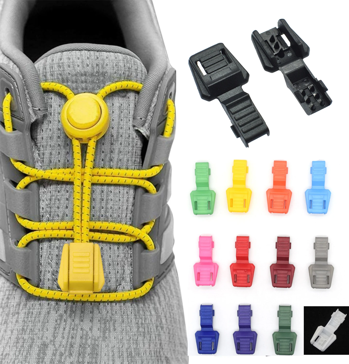 12pcs Colorful Zipper Pull Cord Ends For Paracord & Cord Tether Tip Cord Lock Plastic 12 Colors