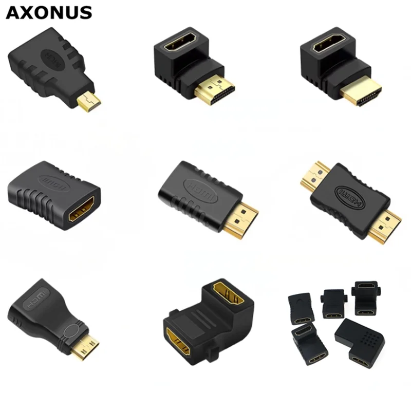 อะแดปเตอร์ HD Micro Mini HDMI เข้ากันได้กับอะแดปเตอร์มุมขวา 90 องศา HDMI 270 องศา HDMI ชายหญิงขั้วต่อข้อศอก HDMI