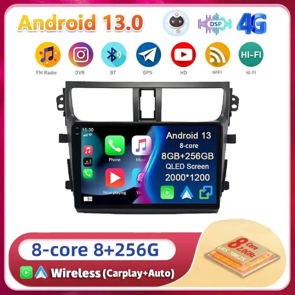 

Android 13 Carplay Auto WIFI+4G Car Radio For SUZUKI CELERIO/CULTUS 2015 2016 2017 Multimedia GPS Player Stereo 2din Head Unit
