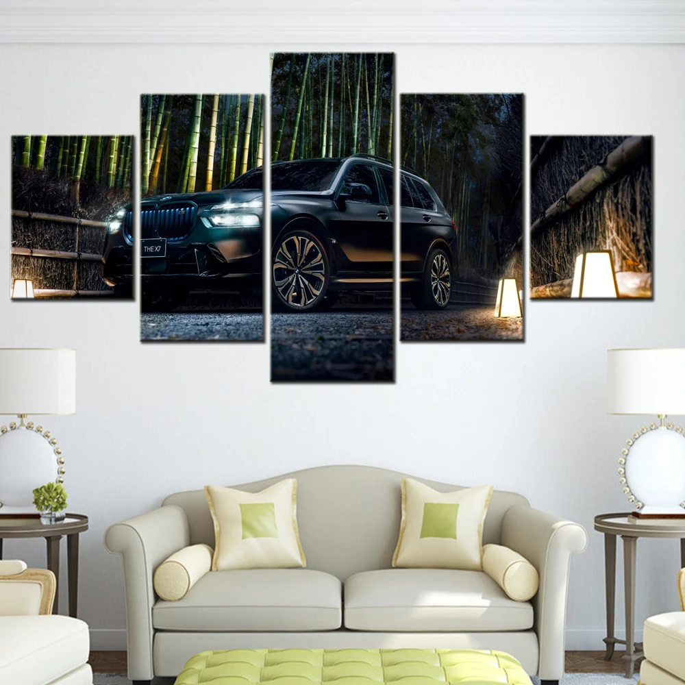 

5 Pieces Canvas Wall Arts Poster Painting Cars M60i xDrive Black 2025 Wallpaper Home Decor Picture Printing Interior Artwork