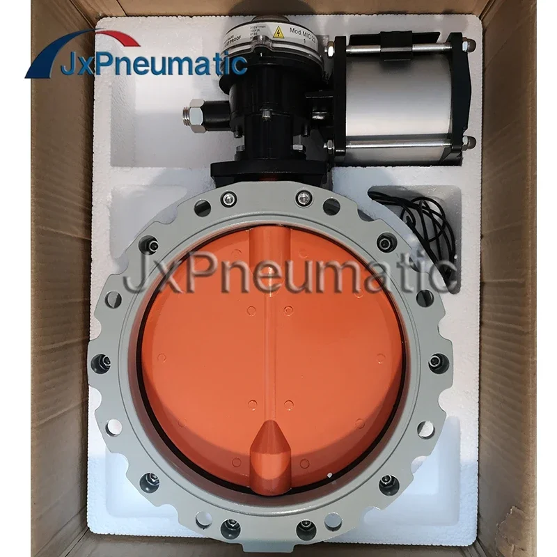 Pneumatic dust butterfly valve BV2F BV1F aluminum alloy Double single flange valve DN200 DN250 DN300 for Powder cement material