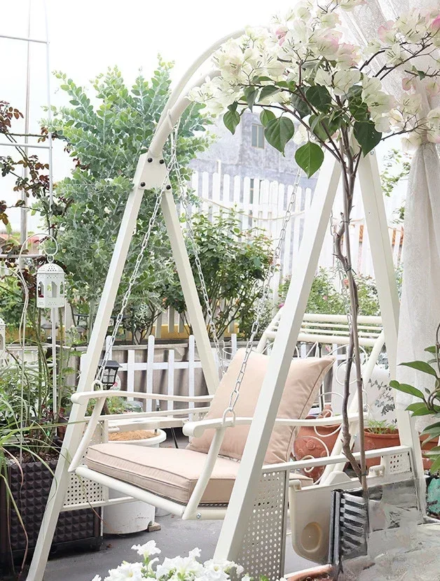 

Outdoor Swing Courtyard Rocking Chair Hanging Garden Outdoor Iron Single Balcony Swing Chair