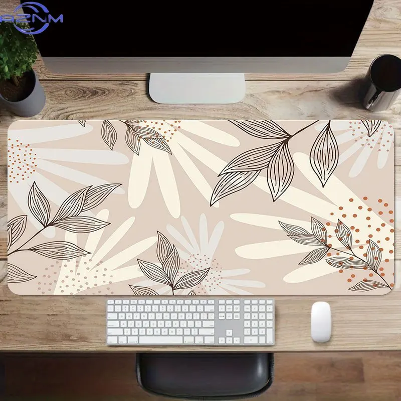 1pc Extended Desk Mat Compatible for PC/Laptop - Non-Slip Keyboard & Mouse Pad with Elegant Pattern, Soft Surface (/cm), Office