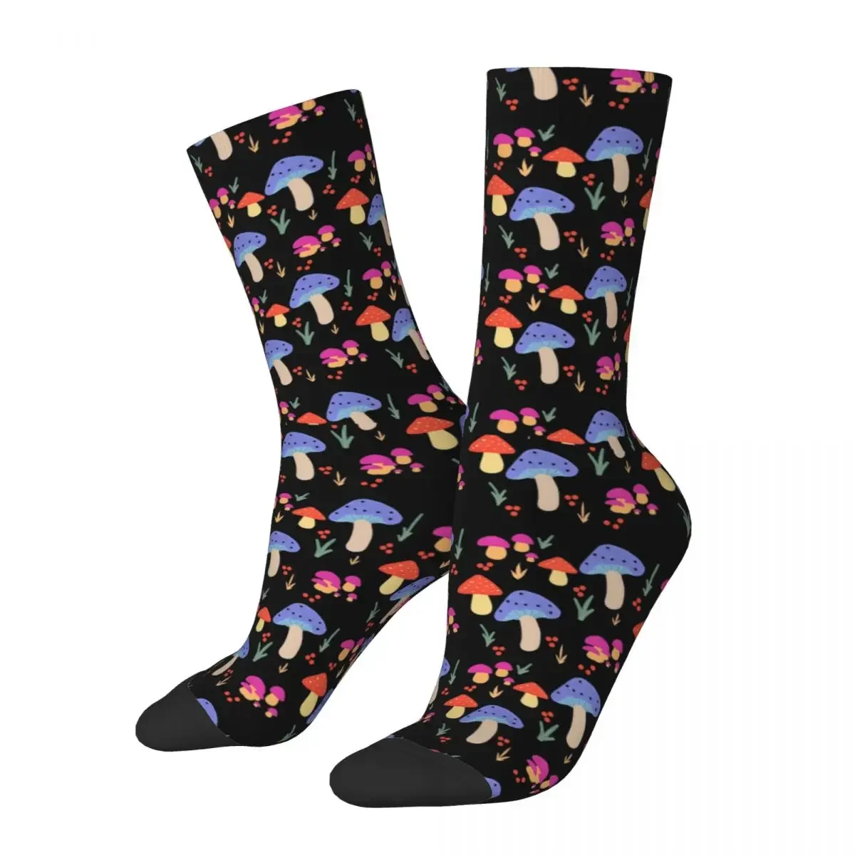 

Autumn Winter Cool Women Men Mushroom Pattern Cute Colorful Socks Psychedelic Sweat Absorbing Basketball Socks