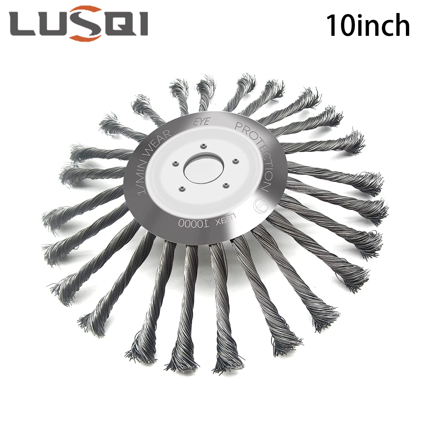 

LUSQI 10'' Steel Wire Wheel Grass Trimmer Head Garden Weeding Brush Replacement For Home Gasoline Brushcutter Removal Rust&Moss