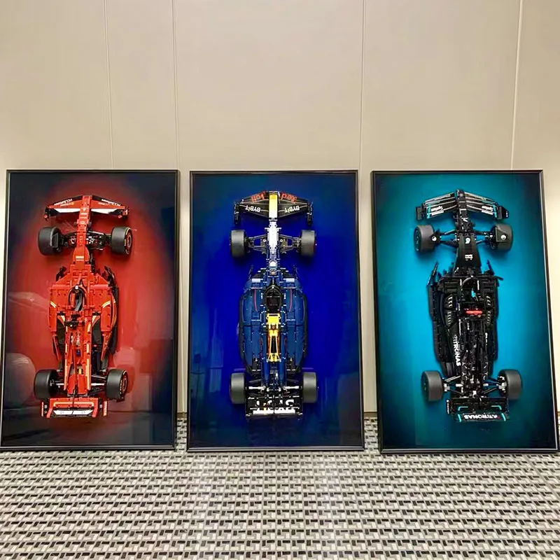 حامل تثبيت على الحائط بشاشة عرض معدنية مقاس 31.5 بوصة لسيارة LEGO F1 42207 42206 42171 42141، لسيارات CADA C64005 C44، موديل مكعبات البناء