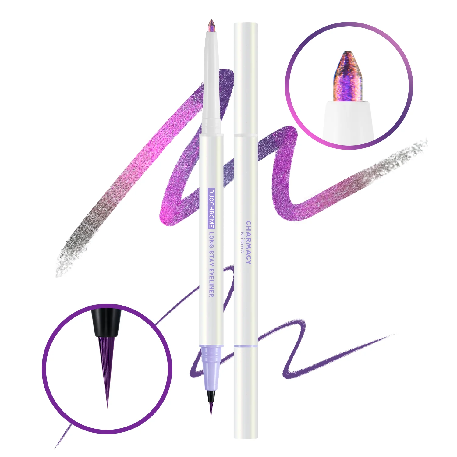 

CHARMACY 2 in 1 Duochrome Eyeliner Gel Pencil Double Head Waterproof Eye Liner Long Lasting Cruelty-free Multichrome Eye Makeup