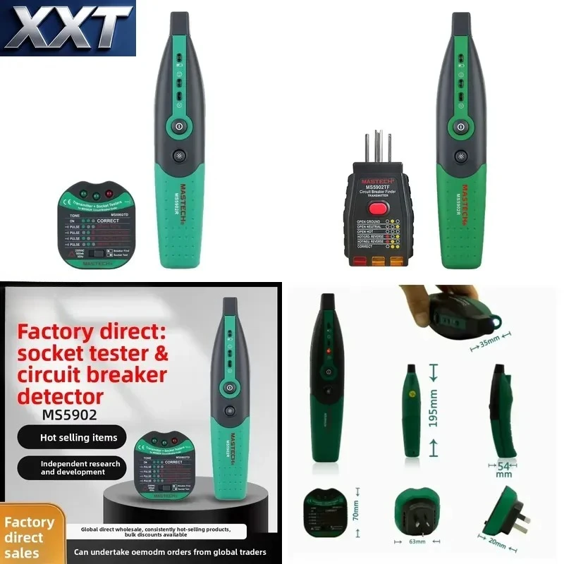 XXT 2026 Hot Sell Socket Tester Circuit Breaker Finder AC Outlet Voltage Detector Compatible with MS5902