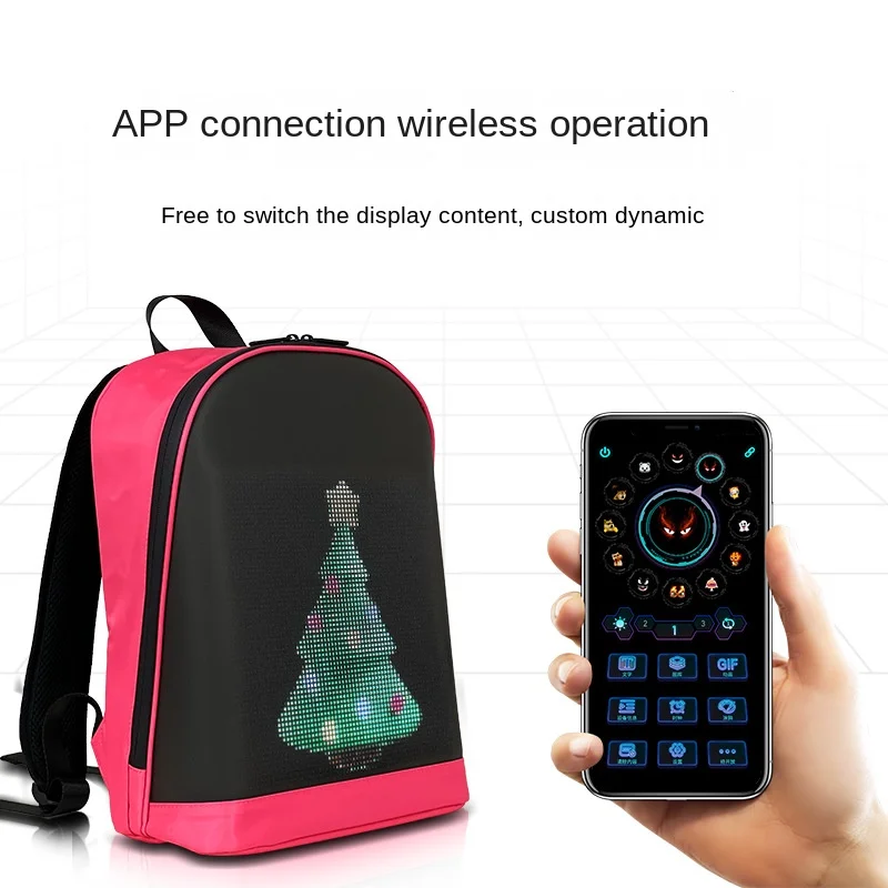 Led Backpack Girls Student Kids Backpack Luminous Pixel Display Sports Leisure Advertising Backpacks School Bag Back Pack