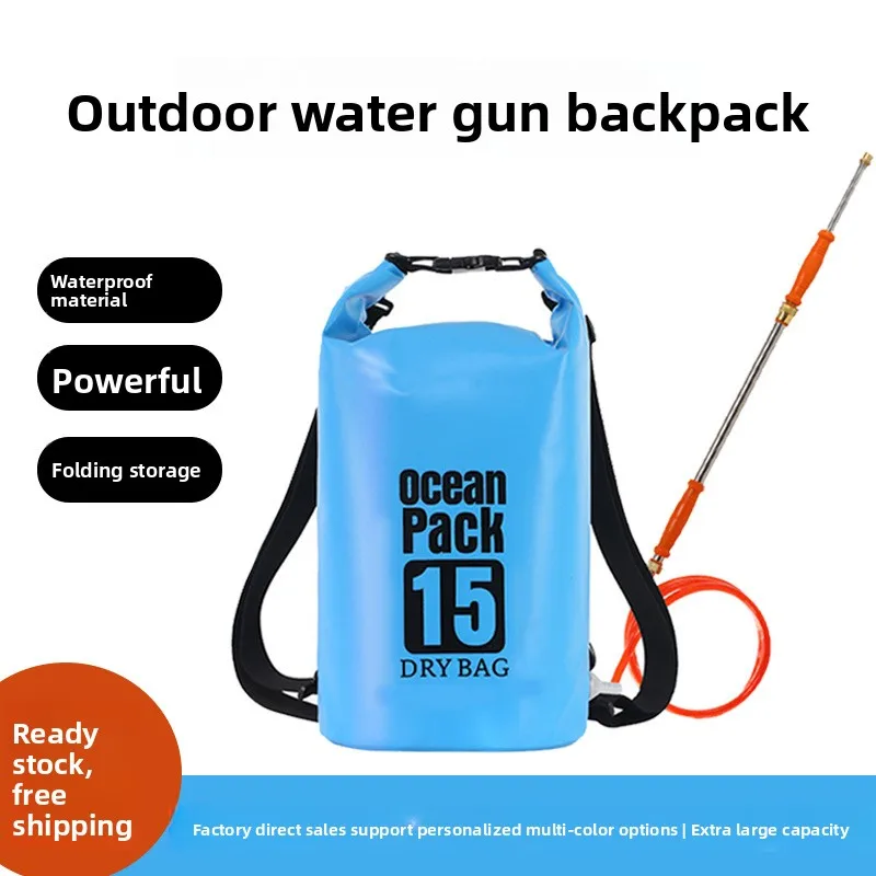 Large-Capacity Backpack Water Gun High-Pressure Water Blaster Storage Bag for Outdoor Water Fight Drifting